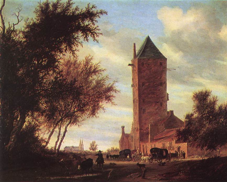 RUYSDAEL, Salomon van Tower at the Road F